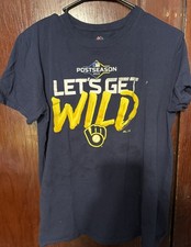 Milwaukee Brewers 2019 Playoffs Blue T-Shirt Men Sz M