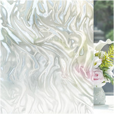Borskyn Frosted Glass Window Privacy Film Ripple Texture Decorative Static