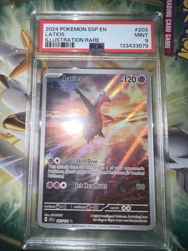 Pokemon Latios Holo 203/191 Illustration Rare Surging Sparks EN PSA 9