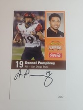 2017 Donnel Pumphrey Signed Senior Bowl Rookie Card...Eagles. rookie card picture