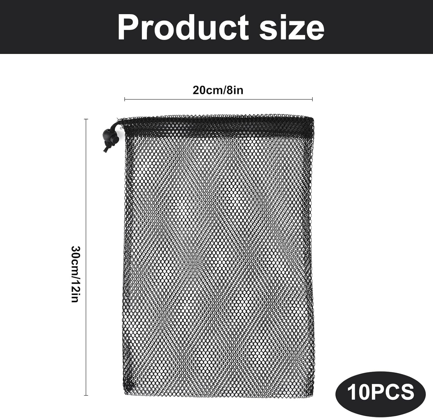 10Pcs Nylon Mesh Drawstring Bags 8X12Inch Mesh Bags,Mesh Laundry Bag,Mesh Storag