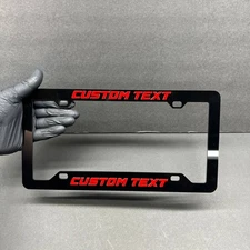 Personalized TEXT NAME LOGO Custom Car License Plate Frame 3D Laser Multicolor