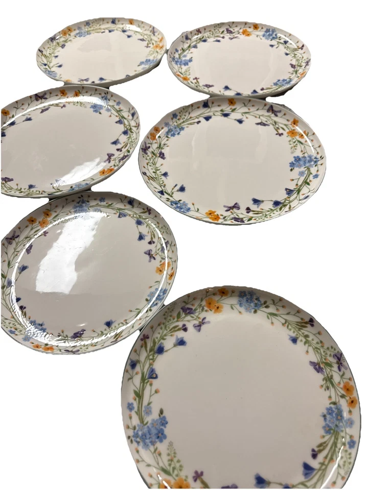 Conjunto de quatro pratos de jantar florais Mikasa Quinn Bone China 11”, três 9” - Imagem 2 de 4