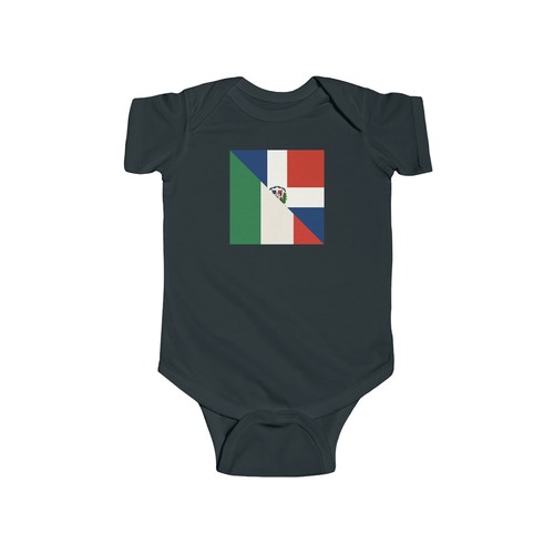 Half Dr Dominican Republic Italian Flag Baby Bodysuit | Boy Girl - Picture 2 of 5