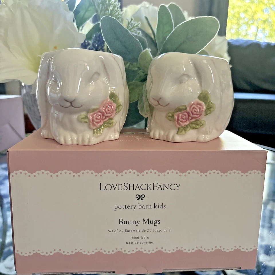 Taza de granero de cerámica Love Shack fiesta de té regalo de vacaciones Disney niño conejito Pascua SET. Foto 2 de 4