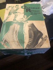 Vintage Canadian Rocket Mens Black Leather Figure Skates Size 9 w/Box Insulated