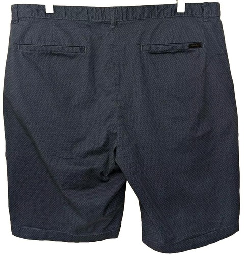 Calvin Klein Micro Print Cotton Shorts Men's 38 Blue Houndstooth Slash Pocket - Picture 2 of 8