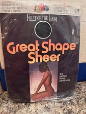 Vintage Fruit of the Loom Great Shape. One Size Navy Pantyhose Nylons SEALED