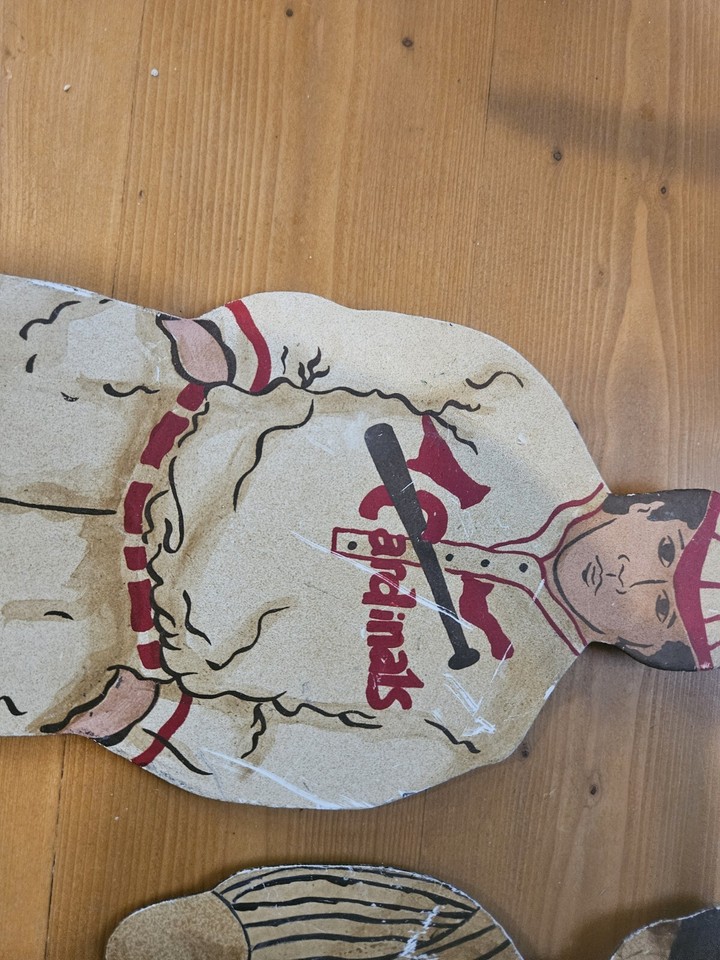 2very Old Vintage BASEBALL METAL WALL ART One Cardinal And One Ny