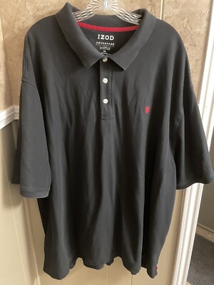Izod Advantage Performance Stretche Black Men s Polo Size 5 XL (A37)