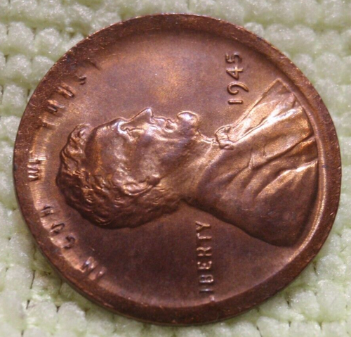 RARE 1945 Broadstruck NO Collar error Coin Lincoln Wheat Cent penny Broadstrike - Picture 7 of 14