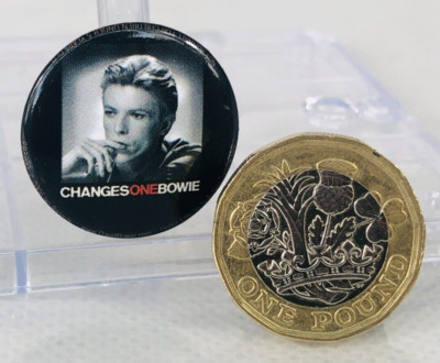 Badge David Bowie Changes Music Official Black Band Memorabilia