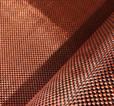 Orange Black Aramid Carbon Fiber Blended Fabric Fixed Cloth 200GSM 100cm X 50cm