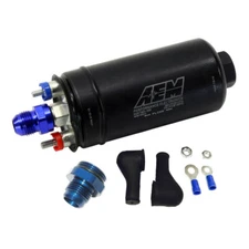 GENUINE AEM 50-1005 Inline Fuel Pump 380LPH Bosch 044 Style + 10AN Inlet Fitting