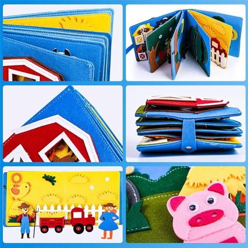 Quiet Book Montessori Spielzeug 3D Filz Busy Book Sensorisches Busy Board Kinder - Bild 8 von 16