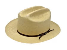 STETSON SHANTUNG STRAW SILVER BELLY OPEN ROAD WESTERN HAT