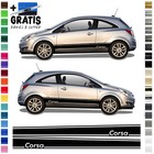 Auto Seiten-Streifen Aufkleber-Set,Dekor-Sticker komp. mit OPEL CORSA D