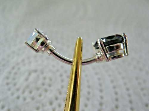 2.35ctw REAL BLACK DIAMOND BELLY RING w/OPAL,CERTIFICATE, DIAMOND TESTER,DOUBLE - Picture 6 of 7