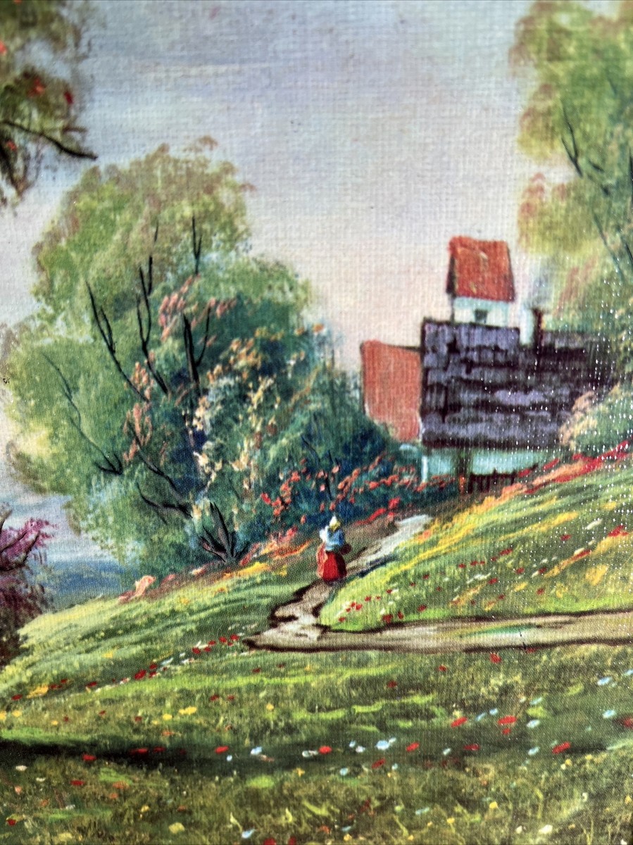 P- Osamy 12 J. Landschaft, Gemälde, Öl/Holz, Jahrhundertwende 24”x