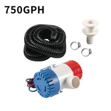 For RV and Yacht Bilge Pump Plumbing Kit 12V-750GPH Bilge Pump Black