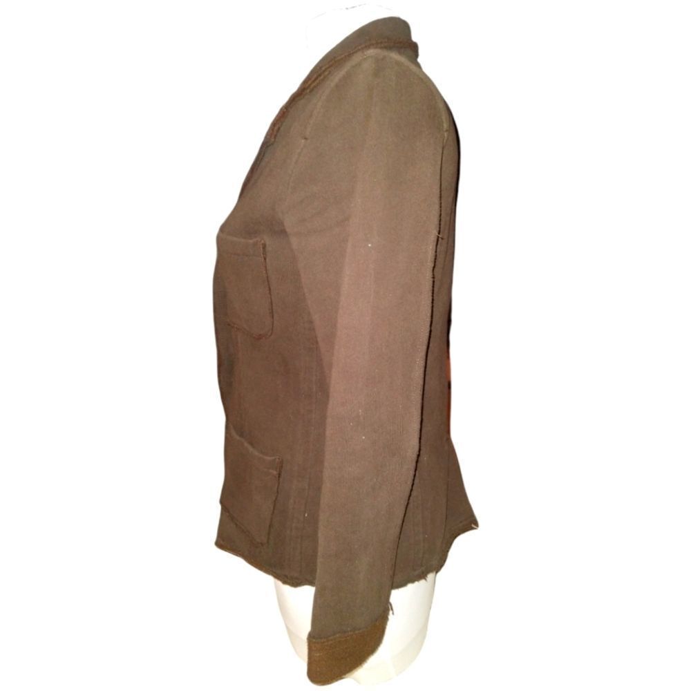 GAP Brown Distressed Button Down Collared Knit Ja… - image 4