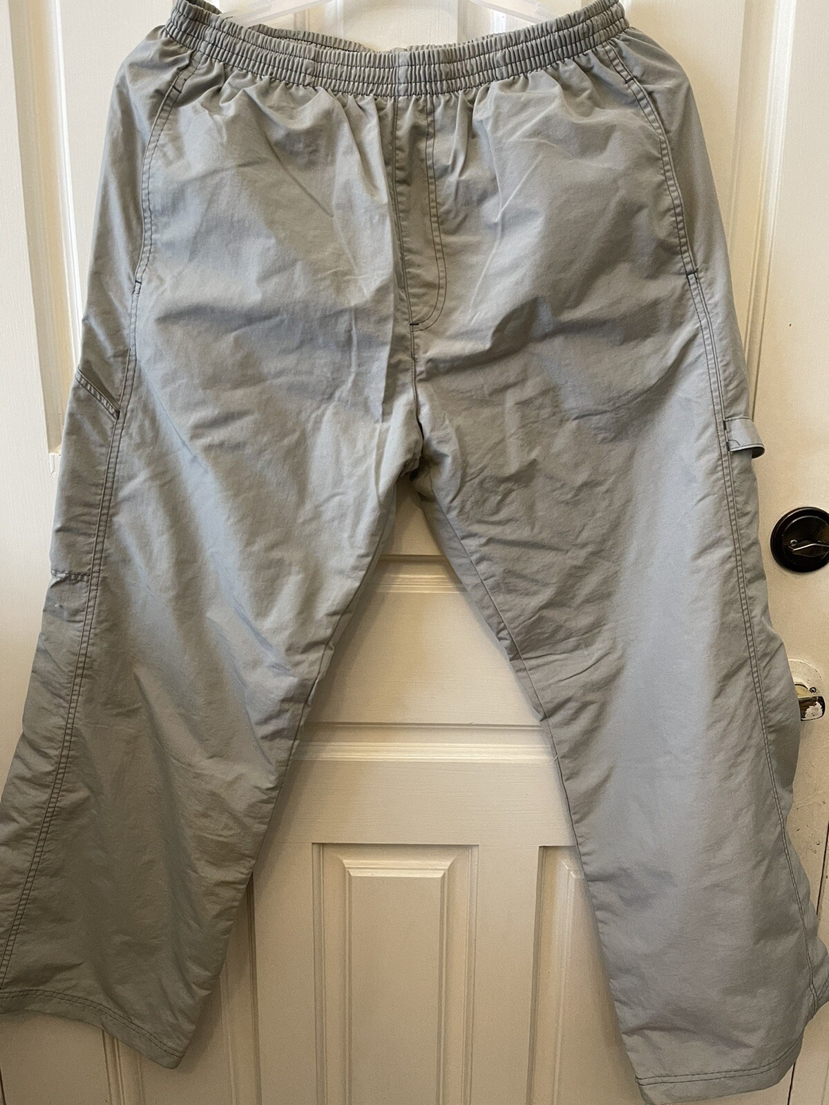 Reebok Track Lined Jogger Size L ￼Gray Windbreaker Bottoms Pants Women