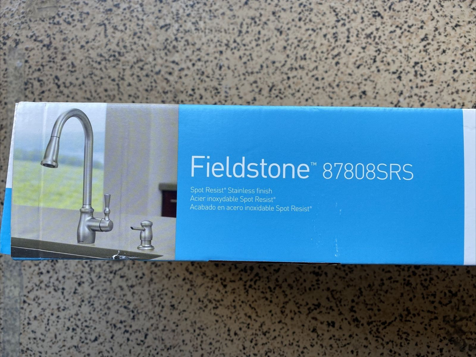 Moen Fieldstone Single Handle Kitchen Faucet 87808SRS Stainless MSRP $487.40