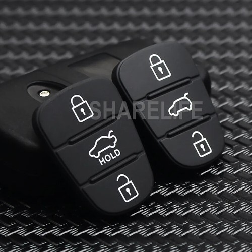 2PCS For Hyundai i30 i20 Elantra 3 Button Flip Key Replacement Remote Rubber Pad - Picture 9 of 9