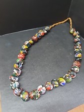 Vintage String Black Glass Beads Venetian African Trade Beads