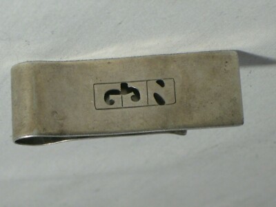 vintage Leonore Doskow sterling silver money clip cash holder GJN Love Always