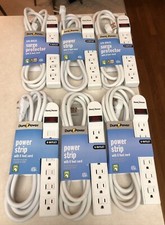 6-Outlet Surge Protector, 8 Ft Extension Cord, Power Strip 1140 Joules Lot Of 8