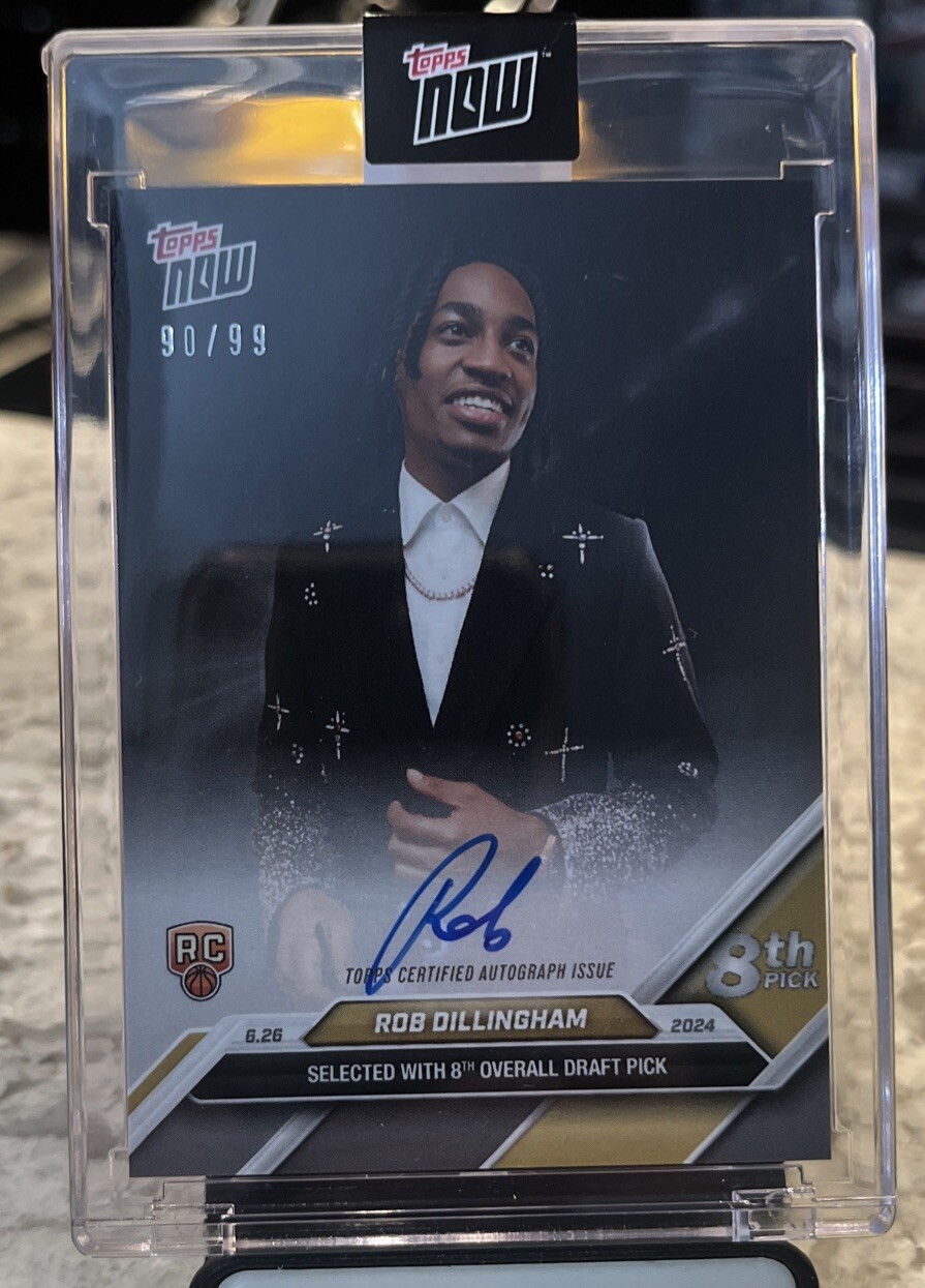 2024 Topps Now NBA Draft Rob Dillingham 8th Pick RC Auto /99 Timberwolves #D-5A