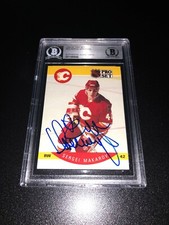 Sergei Makarov  Signed 1990-91 Pro Set Rookie Card Calgary Flames BAS Slabbed