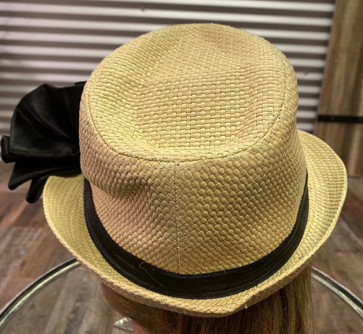 Woven Paper Straw Fedora with Oversized Ric Rac Trim Adjustable Strap Trendy Apparel Shop Men main image 2