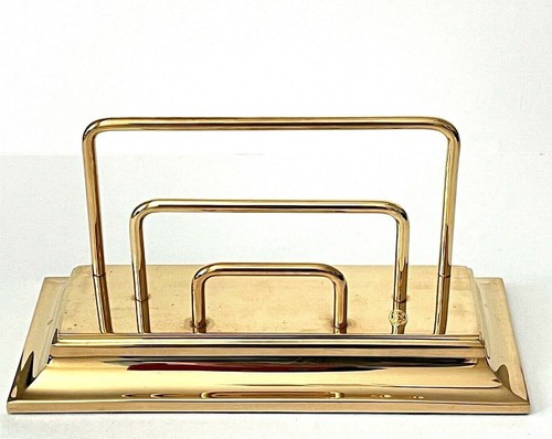 Vtg El Casco 23K Gold Plated Mail Organizer Rack Desk Accessory Richcore Spain - 第 1/10 張圖片