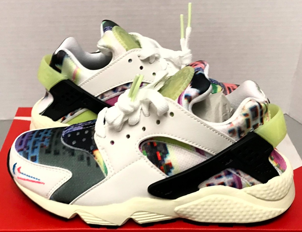 white and rainbow huaraches