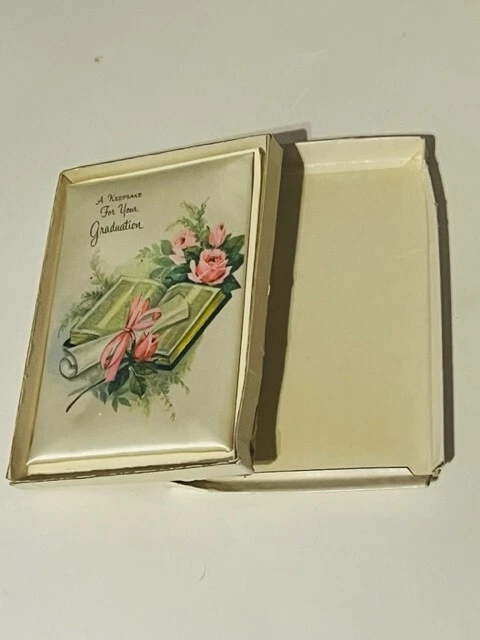 Tarjeta de graduación 1967 Best Wishes recuerdo escolar efímero años 60 caja antigua de colección Foto 2 de 4