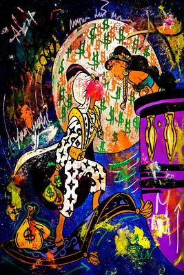 Pop Art Aladdin Jasmin Leinwand Bilder Wandbilder - Hochwertiger Kunstdruck