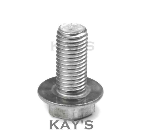 M6 Flanged Hexagon Screws A2-70 Stainless Steel Fully Threaded Flange Head Bolts - Picture 4 of 5