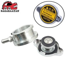 32mm 1.25" ID Aluminum Weld-On Radiator Filler Neck  + 0.9Bar Radiator Cap Cover