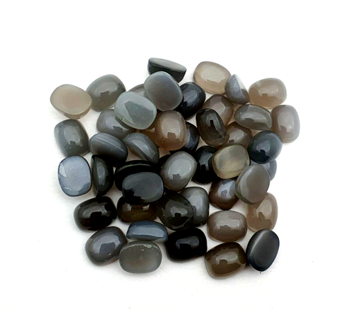 100 CT Natural Grey Moonstone Loose Gemstone Cushion Cabochon Lot 67 Pcs 6*8 MM - Imagen 3 de 4