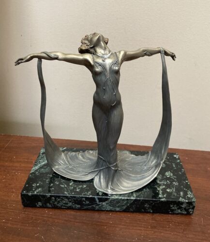 1987 CHILMARK LES BELLES DE PARIS GISELLE AMY KANN PEWTER ART NOUVEAU STATUE WOW