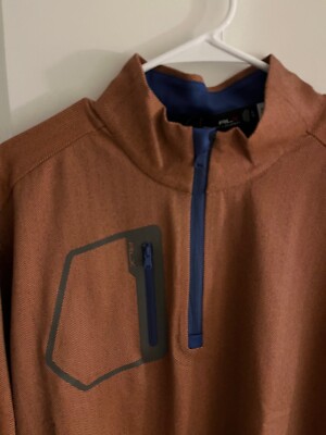 Ralph Lauren RLX Orange Heather Tour Performance 1/4-Zip Men's XL