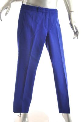 JOSEPH Deep Cobalt Rayon Cotton Blend Stretch Narrow Leg Crop Pant  display picture 1