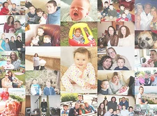 Collage canvas print stretched on wooden frame 30"x20" Great Family Gift