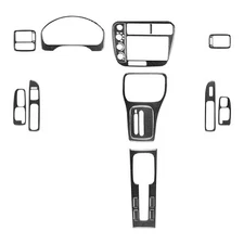17Pcs Real Carbon Fiber Kits Full Interior Cover Trim For Honda Civic 1996-2000