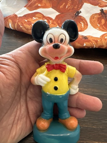 Mickey Mouse 5 Inch Vintage Plastic Figurine- Made in Hong Kong Vintage