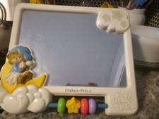 Fisher Price Teddy Beddy Bear Crib Mirror Vintage 1987 Infant Baby Bed Time Toy