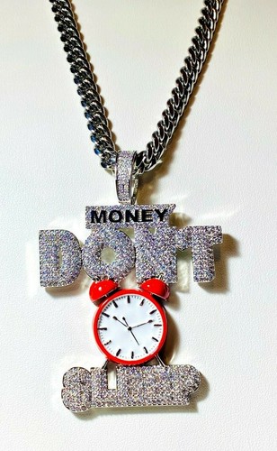 Mens Iced 8mm Miami Cuban Chain Money 