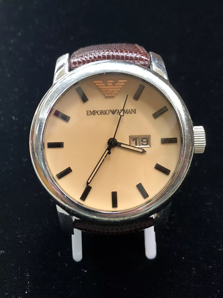 Emporio armani solid stainless steel watch sale